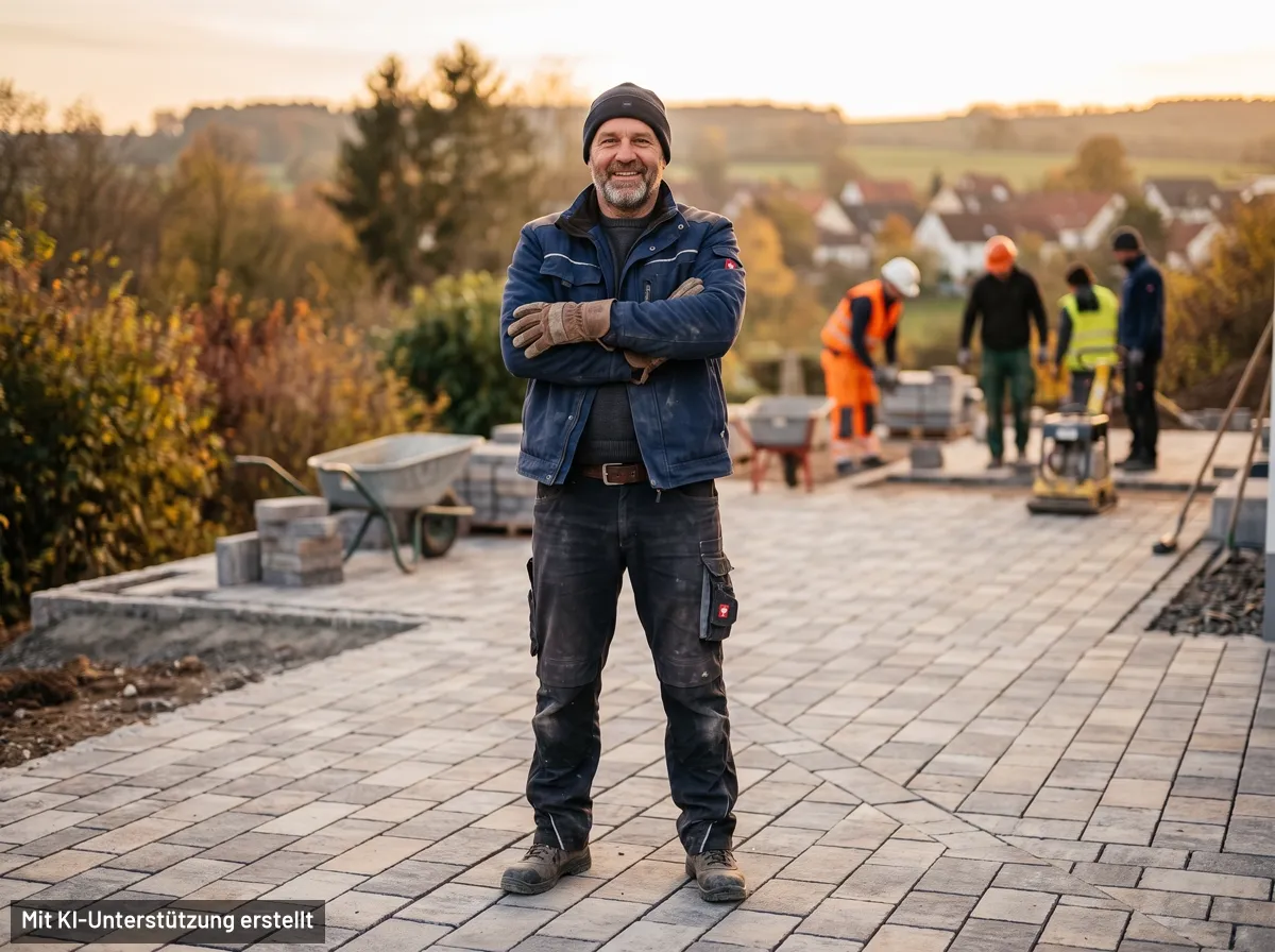 Pflasterbau-Fachbetrieb bei der Arbeit